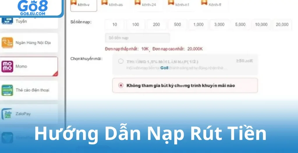 Hướng Dẫn Nạp Rút Tiền